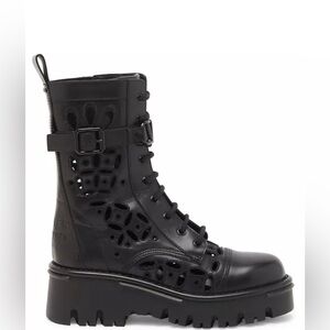 Valentino Garavani Atelier San Gallo 08 Edition Leather Combat Boots - size 37